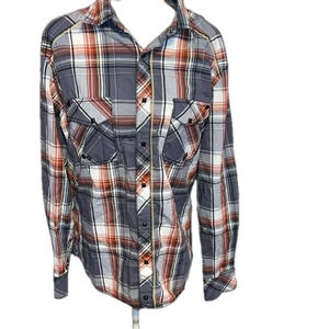 Buckle Black Label Plaid Snap Button Shirt M
